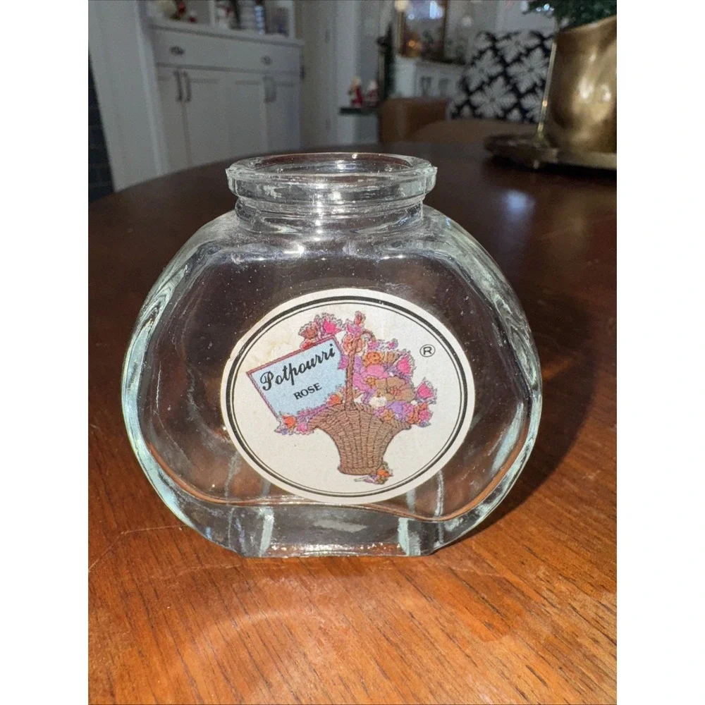 Vintage Clear Glass Mini Potpourri Jar OLA000‎